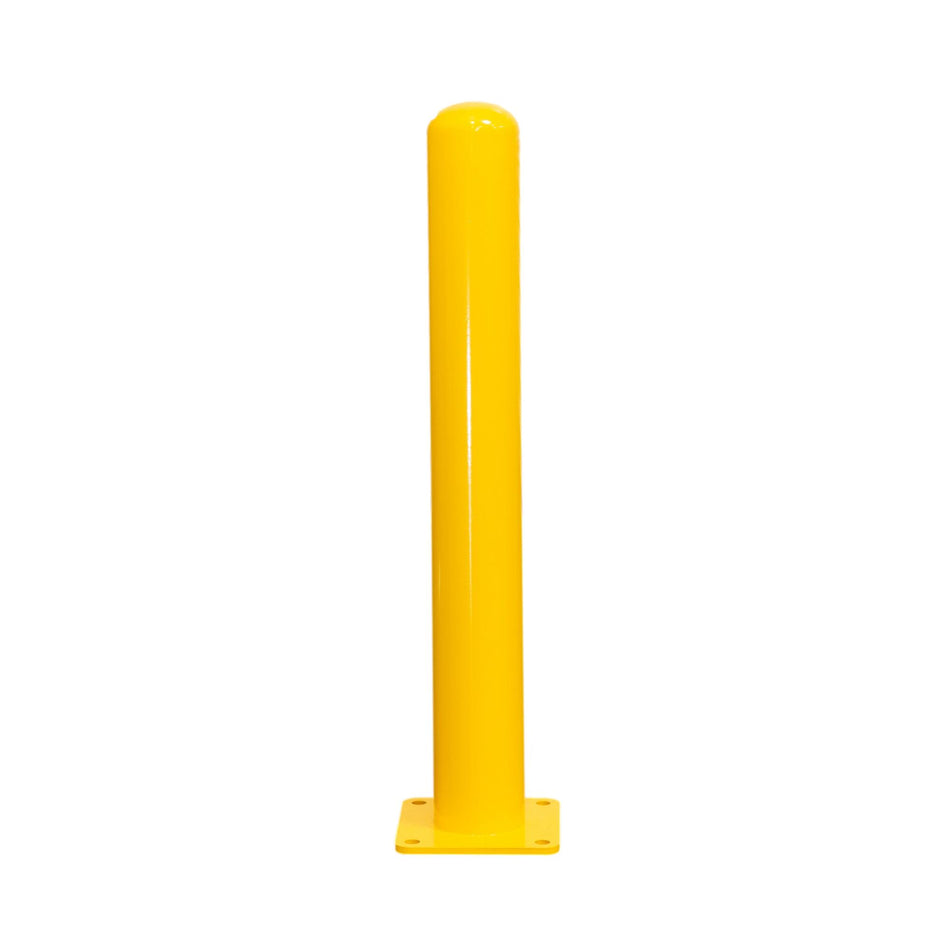 4" x 36" Yellow Steel Bollard with Square Baseplate