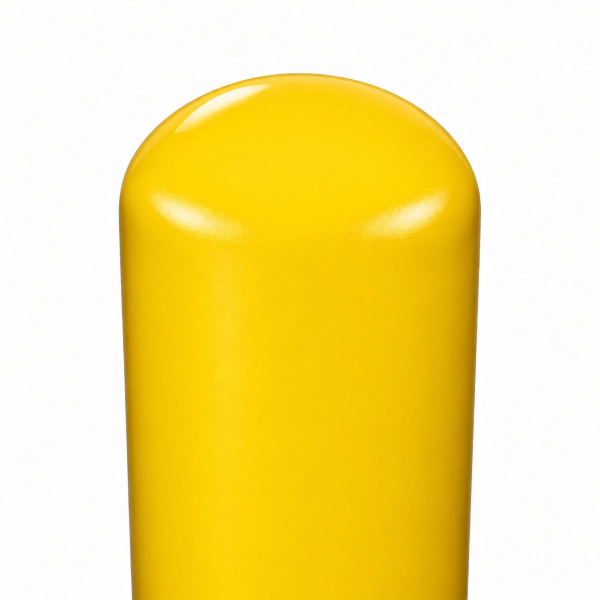 Representative 36-inch model: Rounded top and glossy yellow finish of the BBPCS436 steel bollard. Used for the BBPCS442 42-inch preorder.