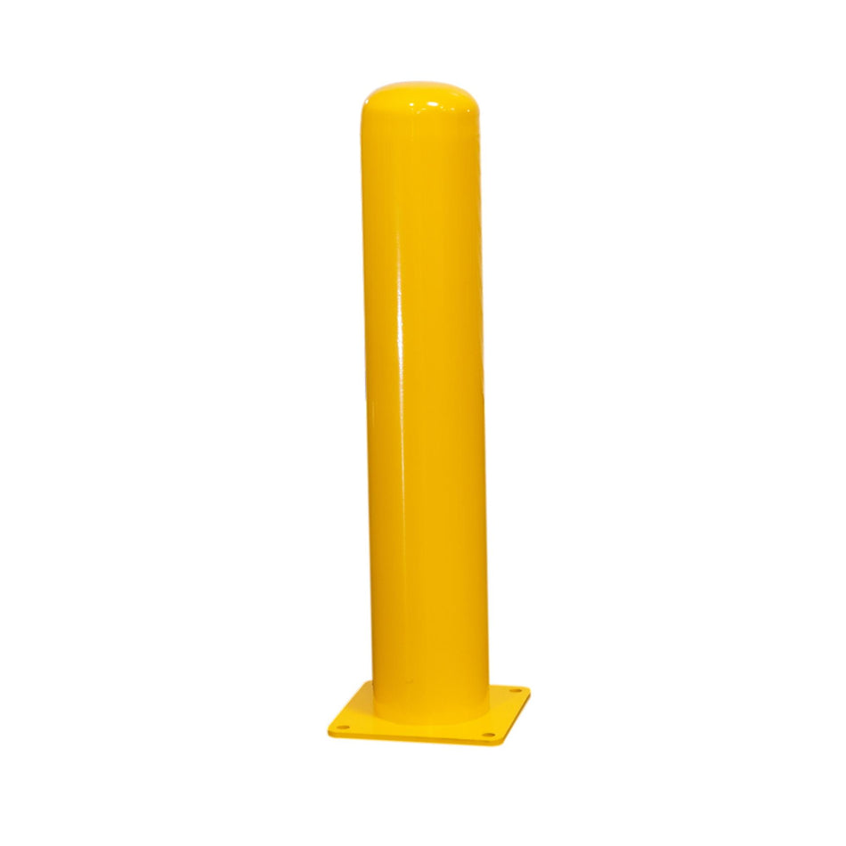 6" x 36" Yellow Steel Square Baseplate Bollard