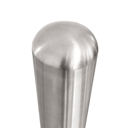 Representative 36-inch model: Rounded top and polished stainless steel finish of the BBPSS436 bollard. Used for the BBPSS442 42-inch preorder.