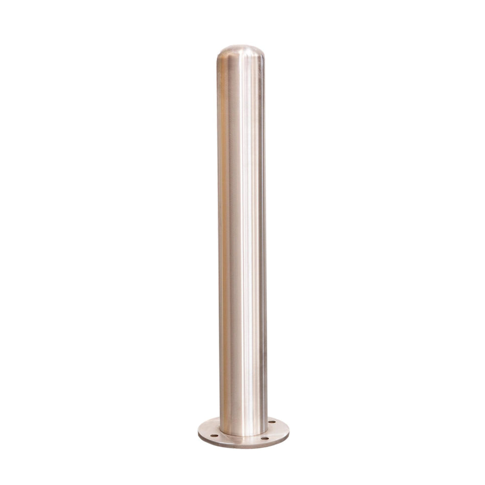 4" x 36" Stainless Steel Bollard with Round Baseplate