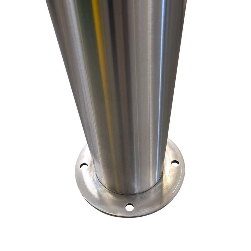 Round Baseplate of 6" x 36" Stainless Steel Bollard