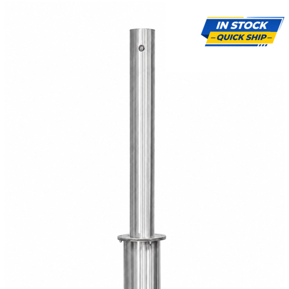 Retractable Stainless Steel Bollard - 4" x 36" Drop-Down Security Post - S4 Bollards