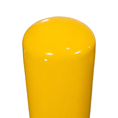 Representative 36-inch model: Rounded top and glossy yellow finish of the BRCS436 removable steel bollard. Used for the BRCS442+SLV40 42-inch preorder.