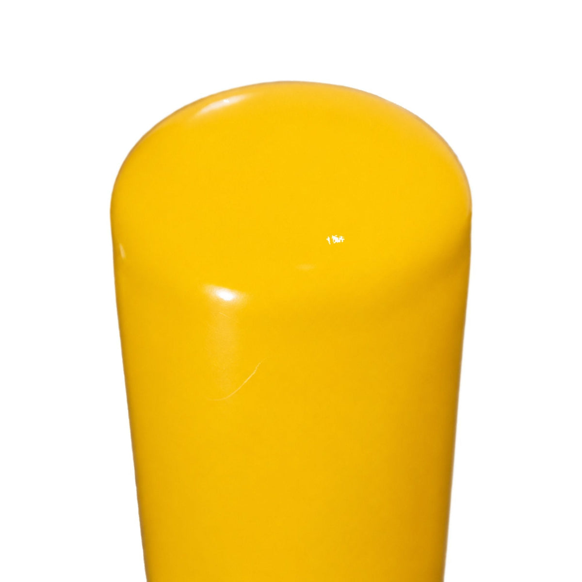 Representative 36-inch model: Close-up of the rounded top and glossy yellow finish on the BRCS636 removable steel bollard. Used for the BRCS642+SLV60 42-inch preorder.