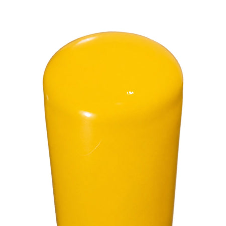 Representative 36-inch model: Close-up of the rounded top and glossy yellow finish on the BRCS636 removable steel bollard. Used for the BRCS642+SLV60 42-inch preorder.