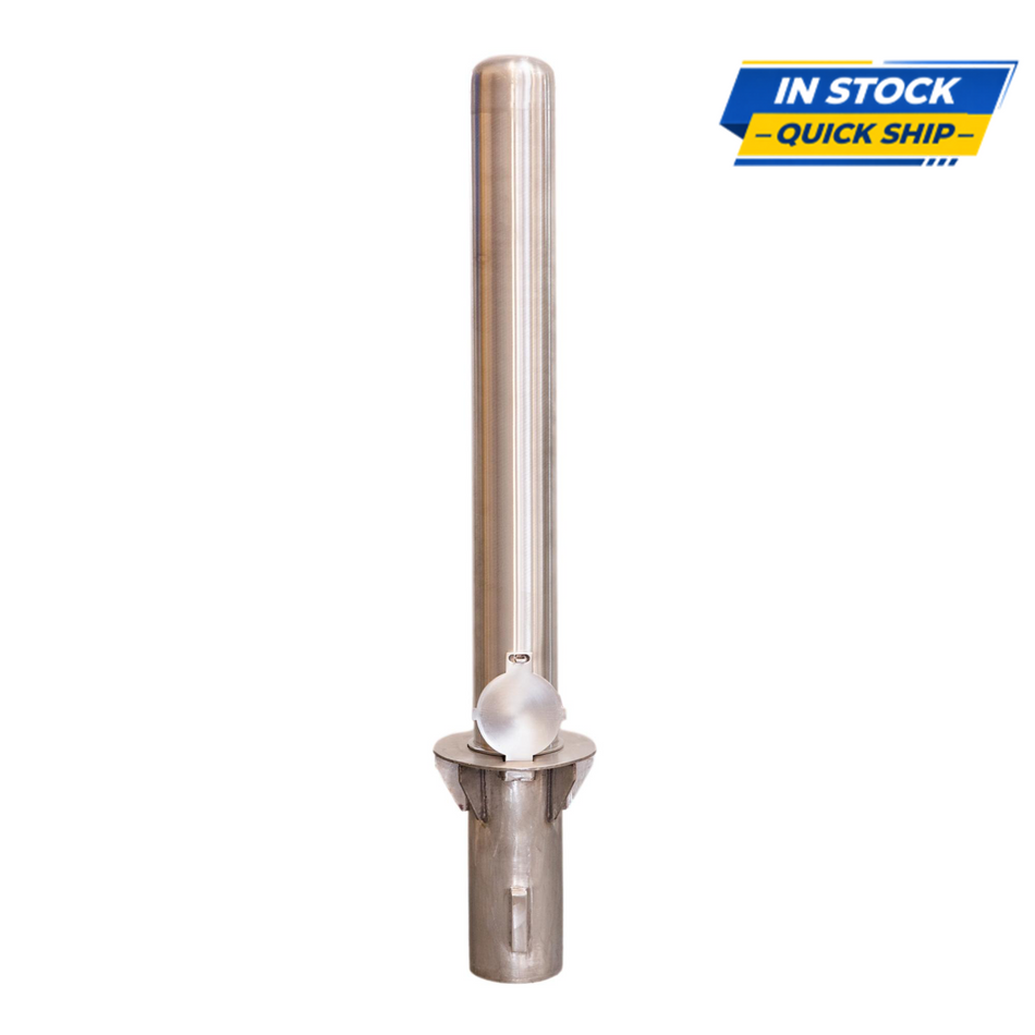 Removable Stainless Steel Bollard 4" x 36" with Sleeve - Security Post