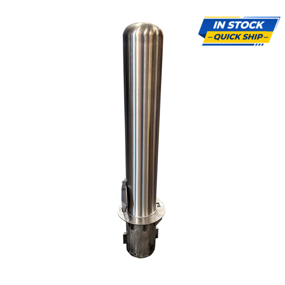 Removable Stainless Steel Bollard 6" x 36" with Sleeve - Security Post