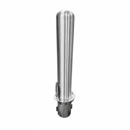 Representative 36-inch model: full view of the 6-inch removable stainless steel bollard with sleeve. Used for the BRSS642+SLV60 42-inch preorder.
