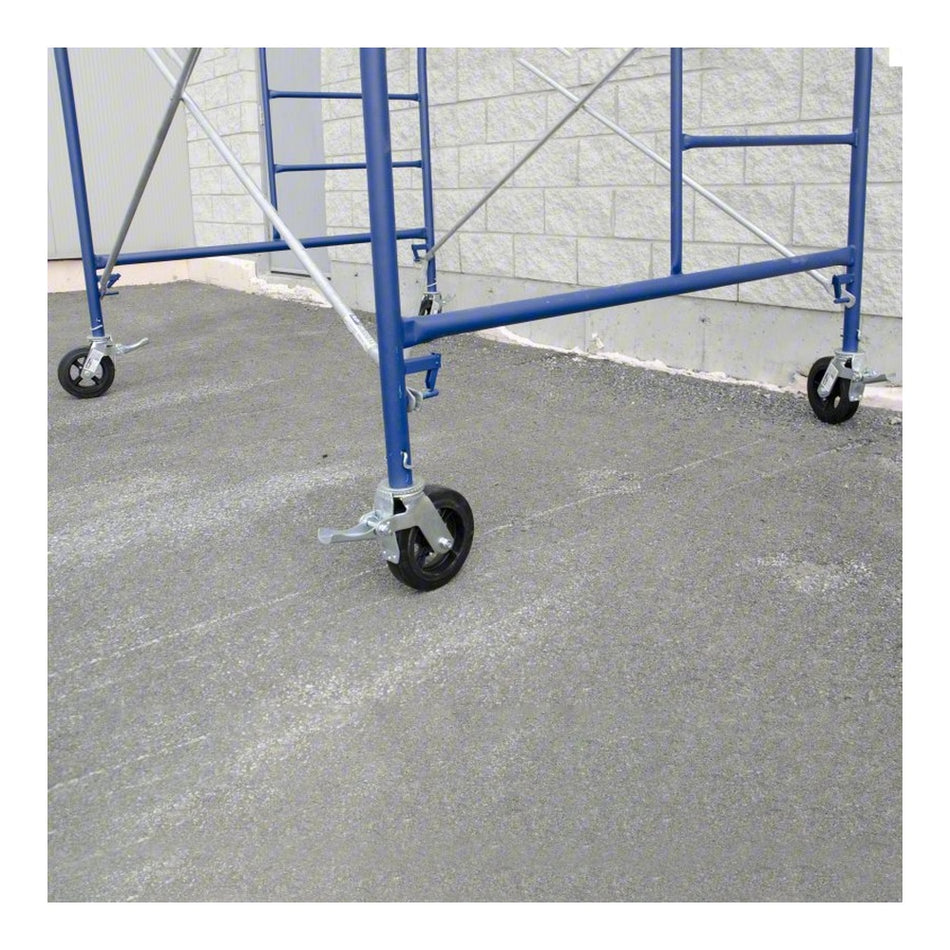 8in Scaffolding Swivel Caster, Rubber/Cast Iron - 551 lbs