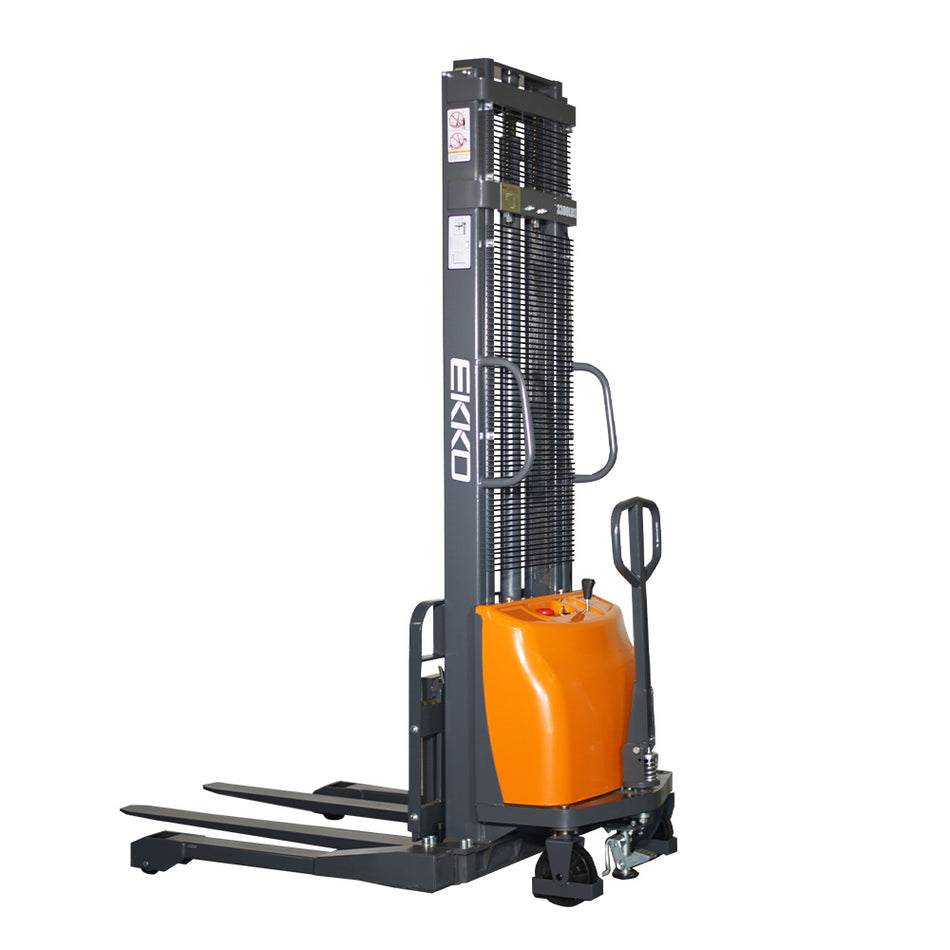 Semi-Electric Straddle Stacker - 3300 lbs Capacity, 118in/138in Lift - EA15A