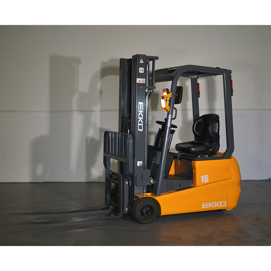 Compact 3-Wheel Electric Forklift EK16A-138/177 with 3500 lbs Capacity