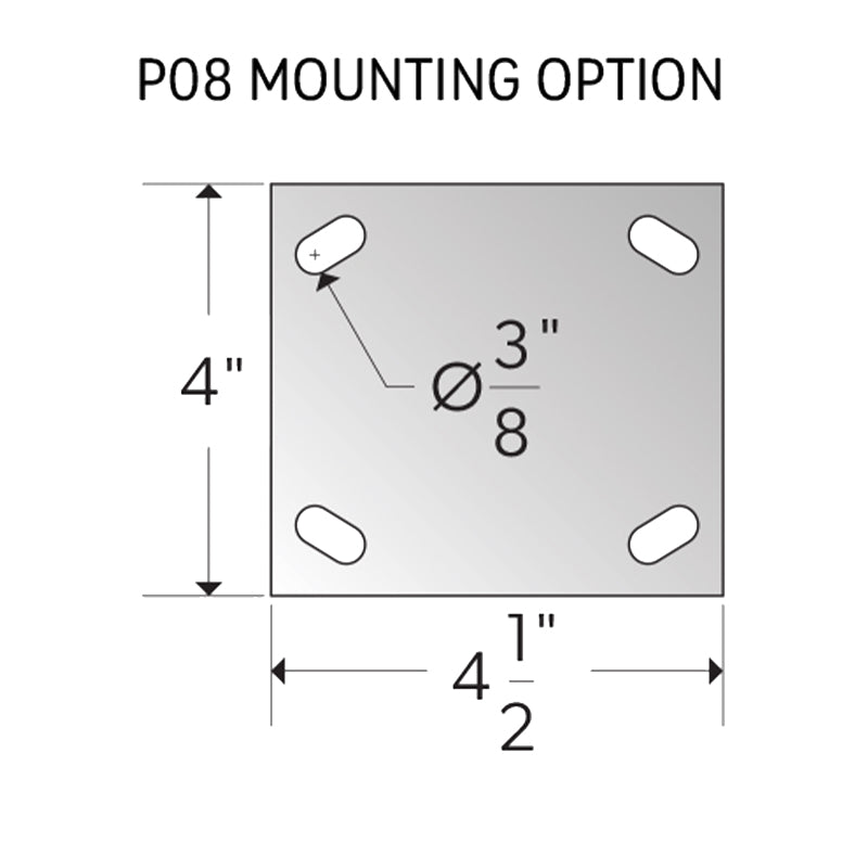 4 x 2" Zinc, Rigid Caster Top Plate Mount - C016.5DA