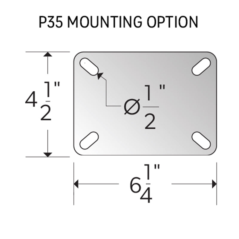 10 x 3" Zinc, Kingpinless Rigid Caster Top Plate Mount - C014.23E