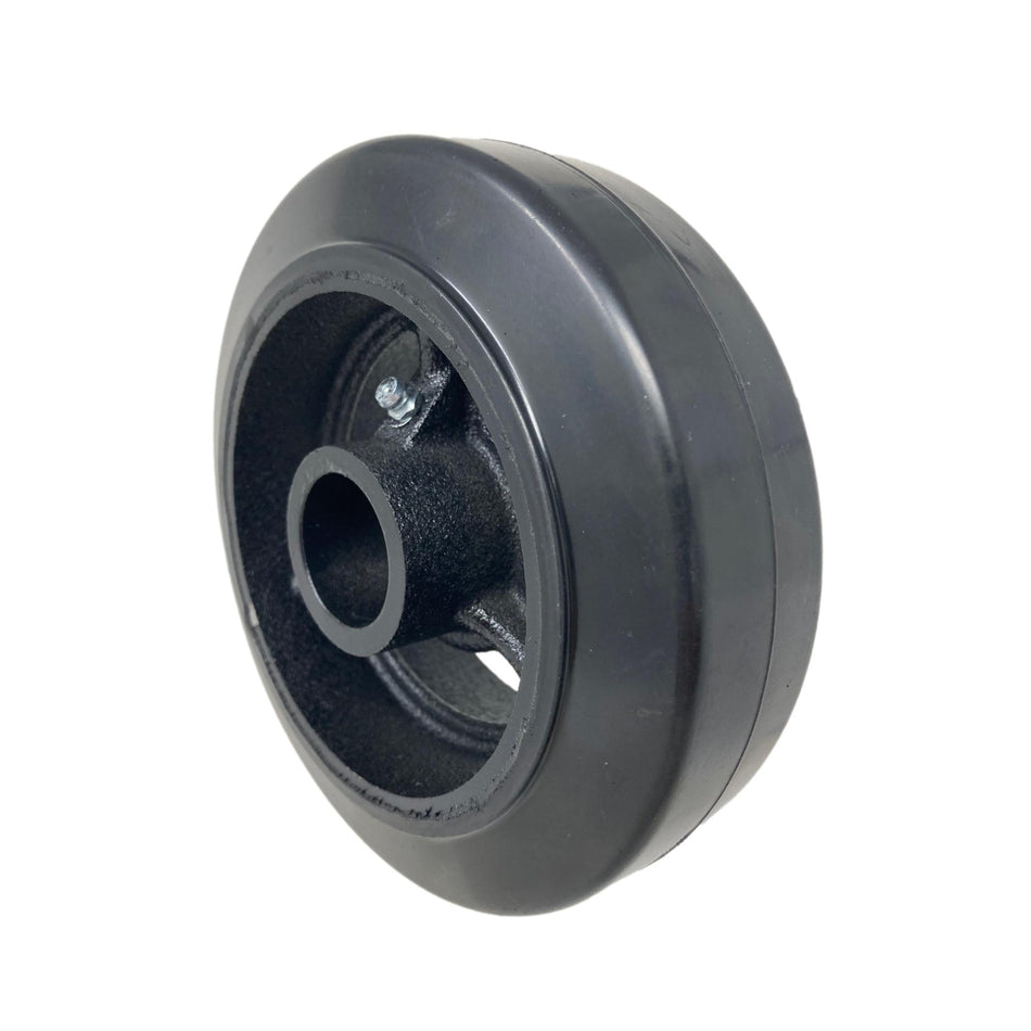 6" x 2" Mold-on Rubber Wheel with Cast Iron Core - Black