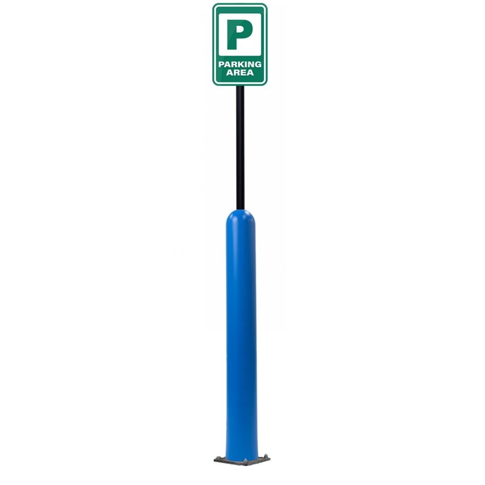 6" x 72" Heavy Duty Flex-Bollard Sign System for Asphalt