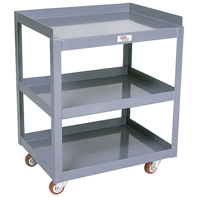 Versatile Tool Cart - 900 lbs Capacity, 3 Steel Shelves with Half-Shelf Option - Meco-Omaha