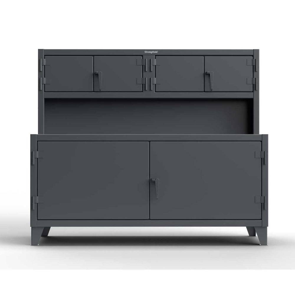 Extreme Duty 12 GA Workbench with Upper Storage Compartments, 1 Shelf ...