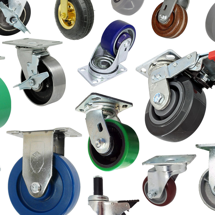 (Casters Image) Premium industrial casters from Source 4 Industries, built to make your job easier. Choose from a wide selection made of metal, those with threaded stems, non-threaded stems, those that are braked and locking, wheels and more.