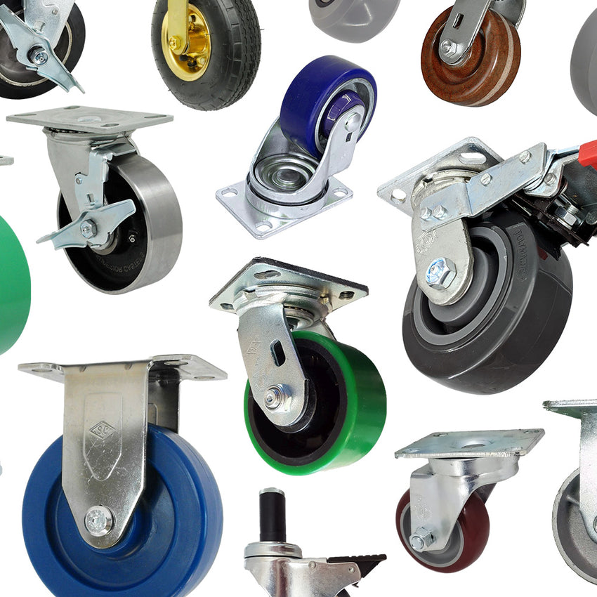 (Casters Image) Premium industrial casters from Source 4 Industries, built to make your job easier. Choose from a wide selection made of metal, those with threaded stems, non-threaded stems, those that are braked and locking, wheels and more.