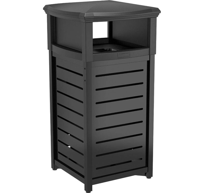 30 Gallon Outdoor Decorative Metal Square Trash Can With 2-Way Lid - Suncast Commercial