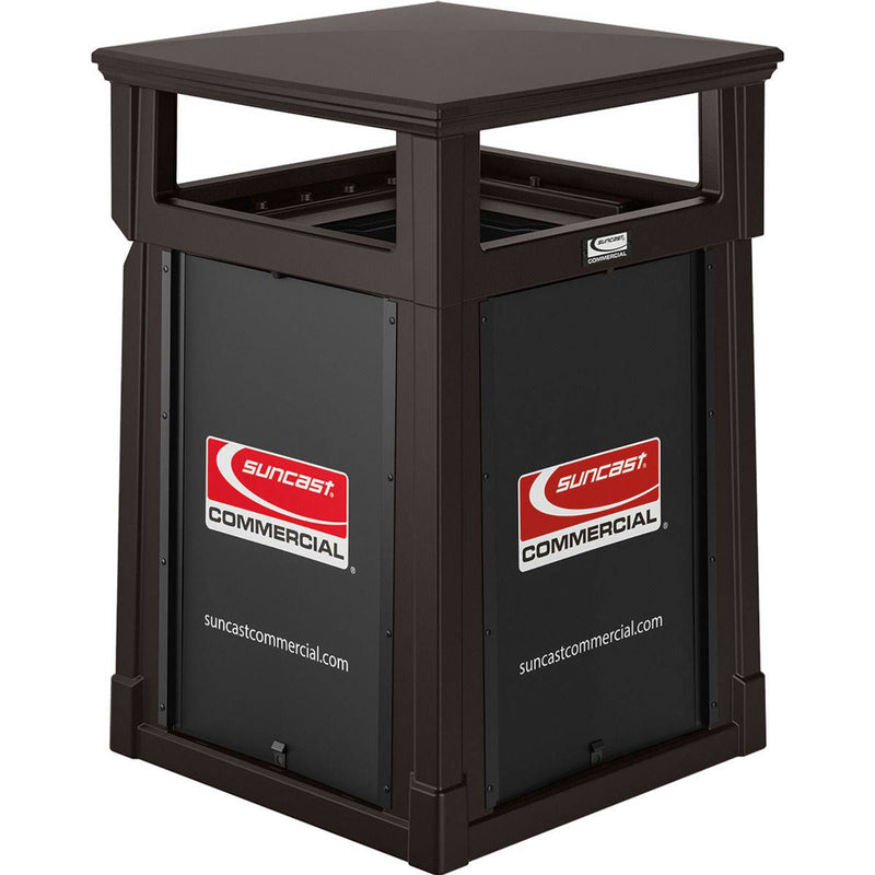 35 Gallon, Resin Customizable Garbage Can, With Covered Lid - Suncast Commercial