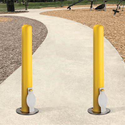 4" Removable Carbon Steel Bollard with Embedment Sleeve - S4 Bollards