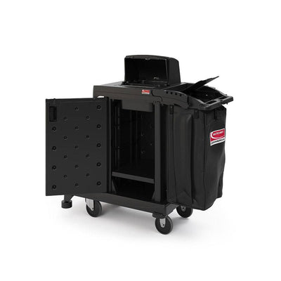 High-Security Cleaning Cart, Black - Suncast Commercial