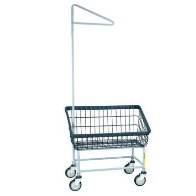 Large Capacity Front Load Laundry Cart with Single Pole Rack - R&B Wire