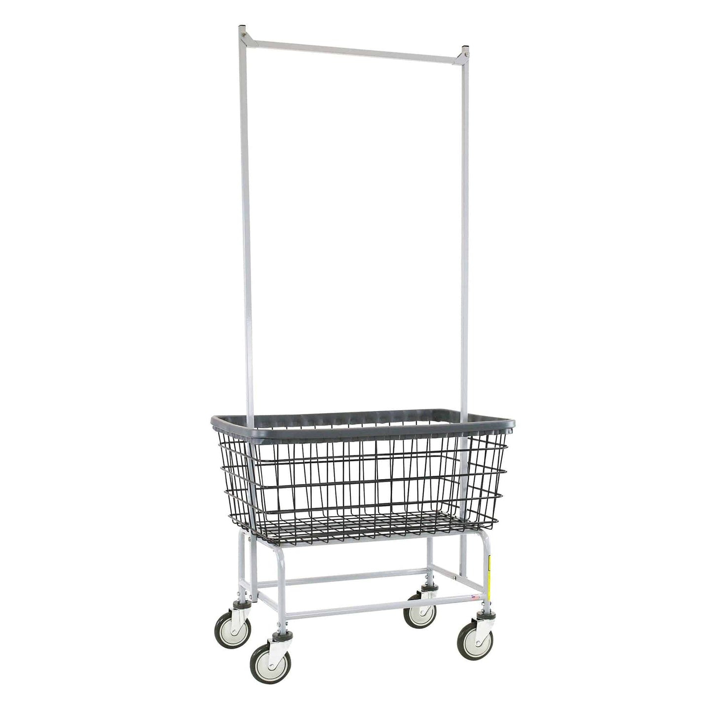 Large Capacity Laundry Cart with Double Pole Rack - R&B Wire