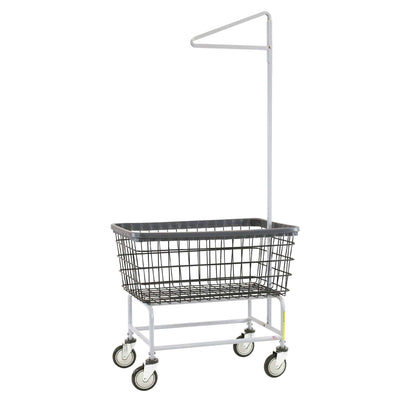 Large Capacity Laundry Cart with Single Pole Rack - R&B Wire