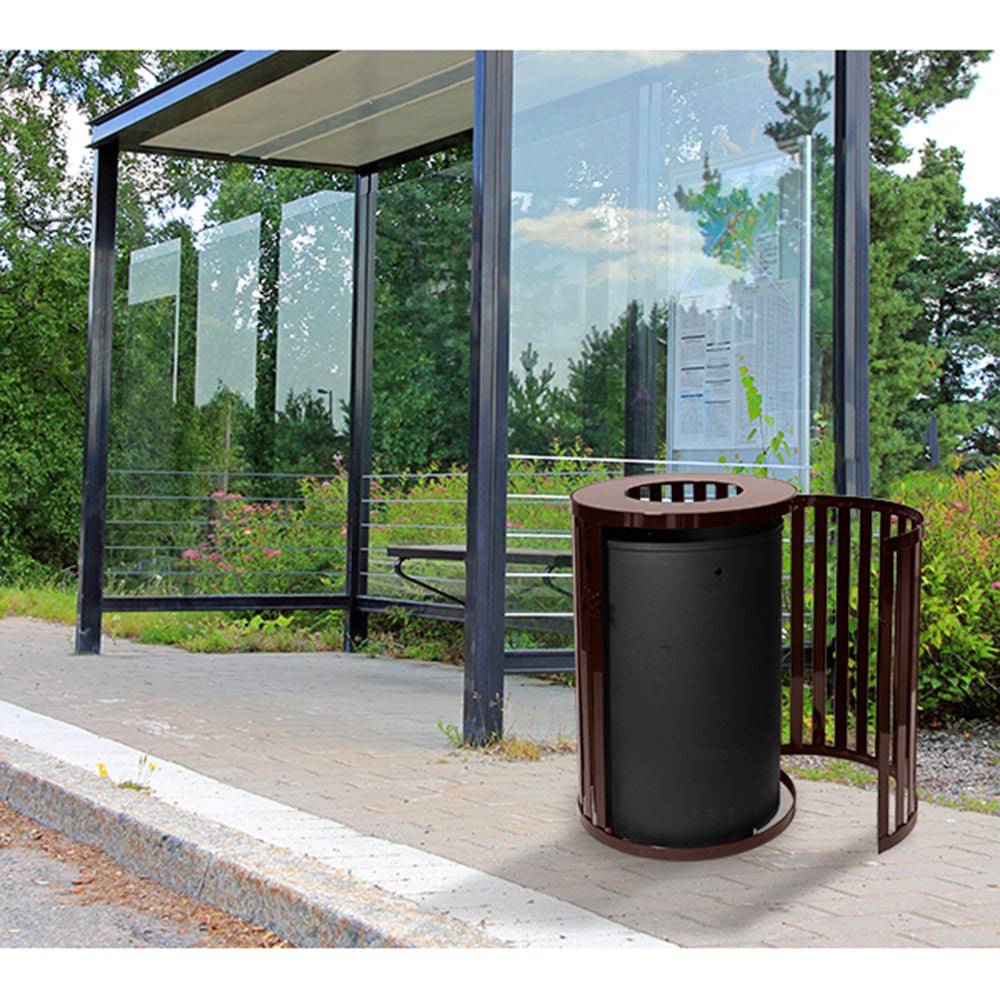 Streetscape Trash Outdoor Receptacle w/ Door (45 Gal.) - Ex-Cell Kaiser