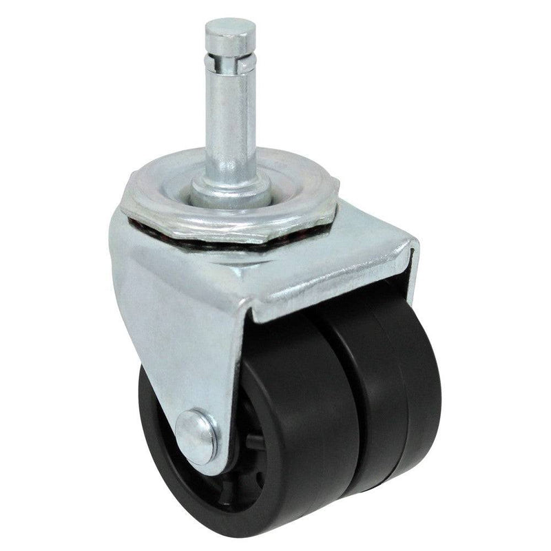 2" Double Wheel Polyolefin Grip Ring Stem Caster - 200 lbs. Capacity (4-Pack) - Durable Superior Casters