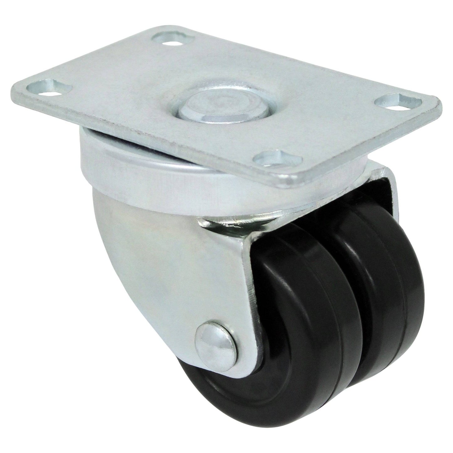 2" Double Wheel Hard Rubber Swivel Caster - 250 lbs. Capacity - Durable Superior Casters