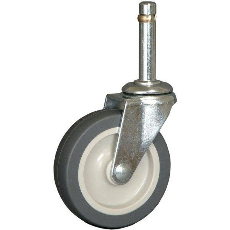 3" x 13/16" Poly-Pro Wheel Swivel Grip Ring Stem Caster with Tech-Lock Brake 110 lbs. Capacity (4-Pack) - Durable Superior Casters