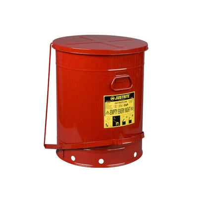 Oily Waste Can, 21 Gallon (80L), Foot-Operated Self-closing Cover - Justrite