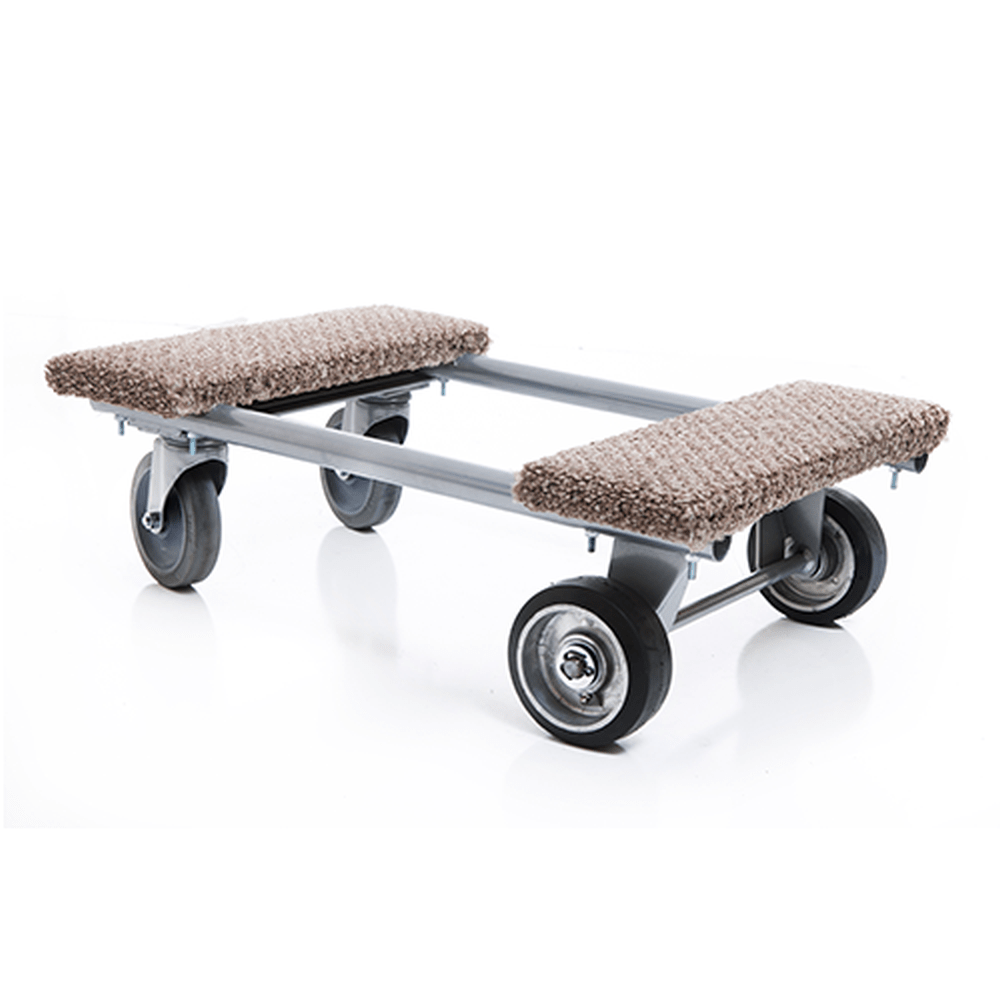 Carpeted Piano Dolly Fixed Axle w/ Two Swivel Casters - 1300lb Cap. - Dutro