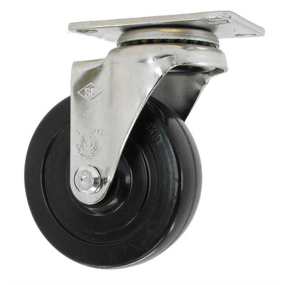 4" x 1-1/4" Hard Rubber Wheel Swivel Caster Stainless Steel - 325 lbs. Capacity - Durable Superior Casters