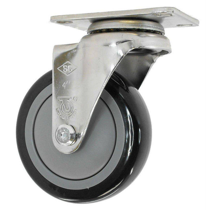 4" x 1-1/4" Poly-Pro Wheel Swivel Caster Stainless Steel - 300 lbs. - Durable Superior Casters