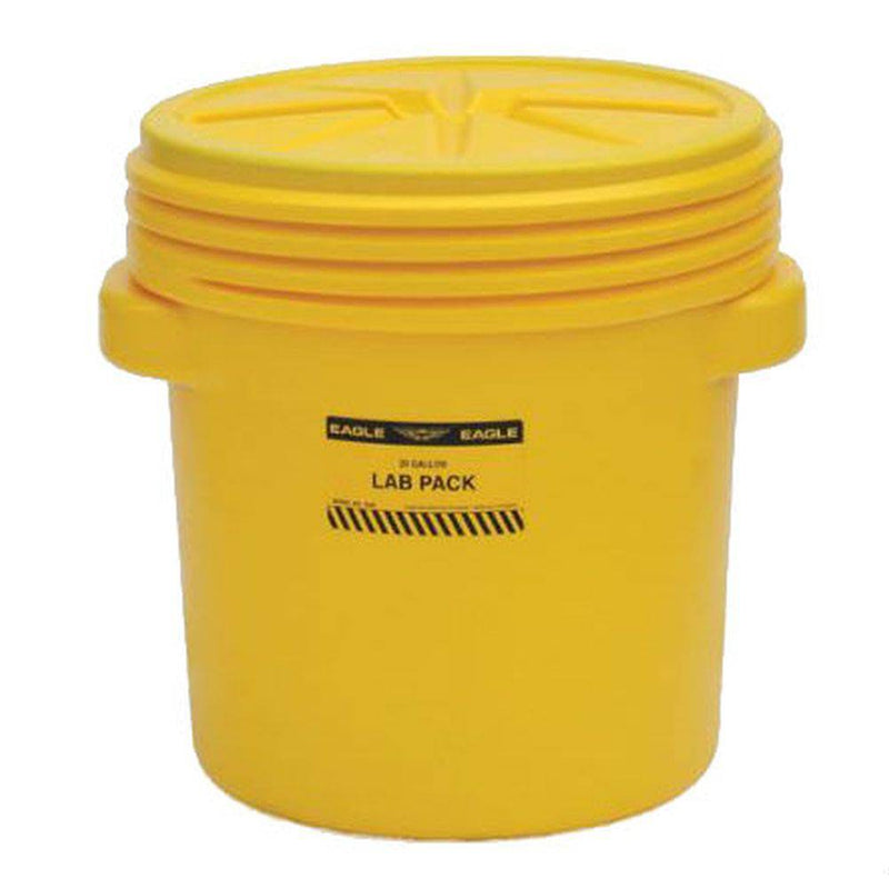 Lab Pack Poly Drum, 20 Gal, Yellow w/ Screw-on Lid - Eagle Manufacturing