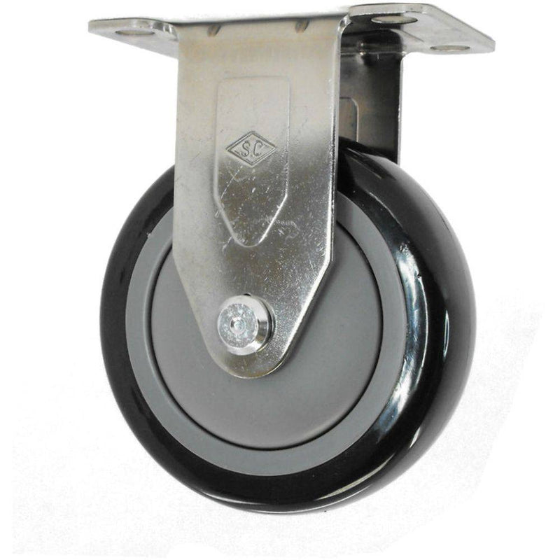 4" x 1-1/4" Poly-Pro Wheel Rigid Caster Stainless Steel - 300 lbs. capacity - Durable Superior Casters