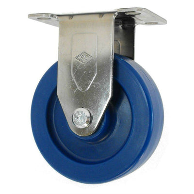 4" x 1-1/4" DuraLastomer Wheel Rigid Caster Stainless Steel - 350 lbs. capacity - Durable Superior Casters