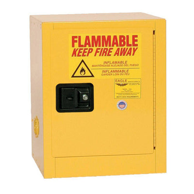 Flammable Liquid Safety Storage Cabinet 4 Gal. Ylw, 1-Dr, Manual Close - Eagle Manufacturing