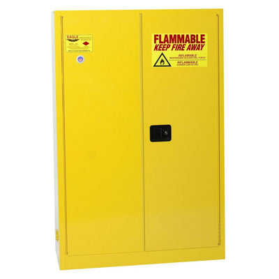 Flammable Liquid Safety Storage Cab., 45 Gal. Ylw, 2-Dr, Manual Close - Eagle Manufacturing