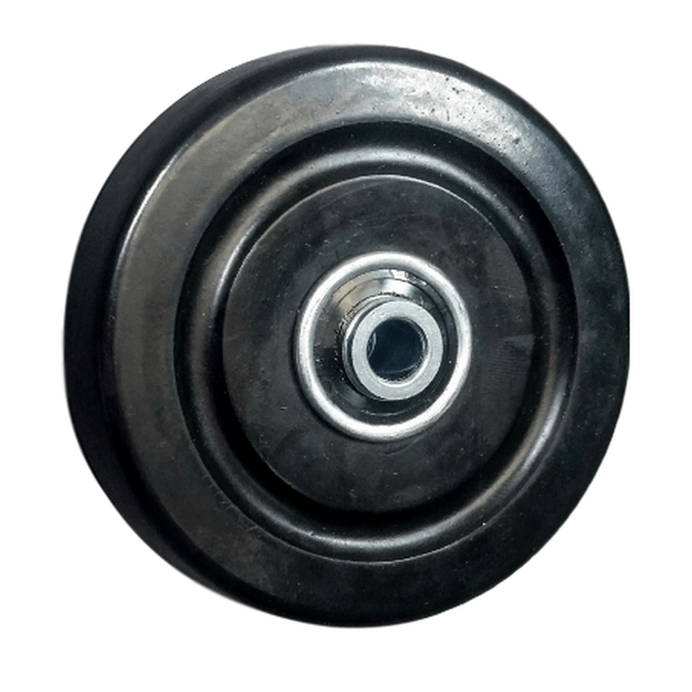 4" x 1-1/4" Soft Rubber Wheel Black - 245 lbs. Capacity (4-Pack) - Durable Superior Casters