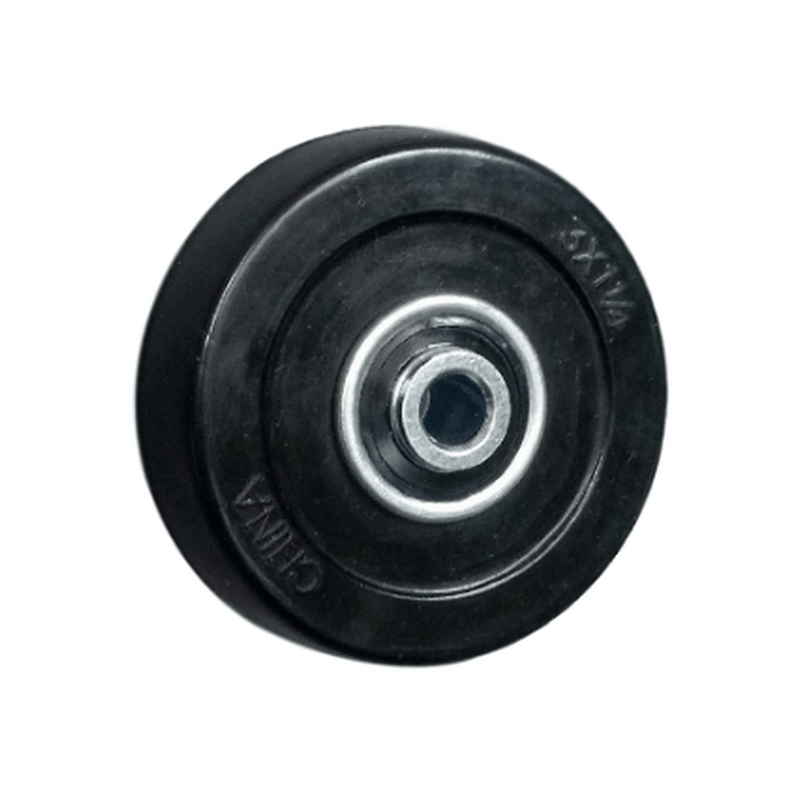 3" x 1-1/4" Soft Rubber Wheel Black - 200 lbs. Capacity (4-Pack) - Durable Superior Casters