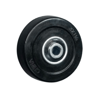 3" x 1-1/4" Soft Rubber Wheel Black - 200 lbs. Capacity (4-Pack) - Durable Superior Casters