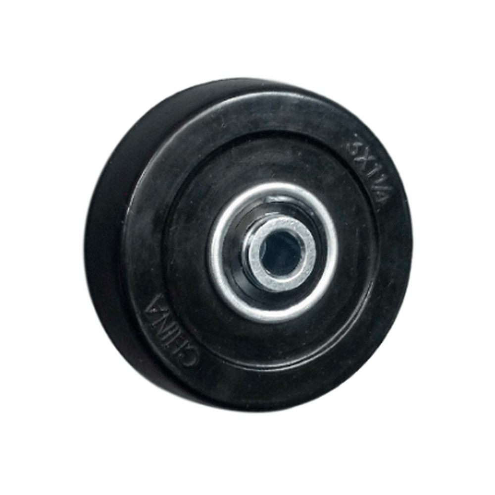 3" x 1-1/4" Hard Rubber Wheel Black - 300 lbs. Capacity (4-Pack) - Durable Superior Casters