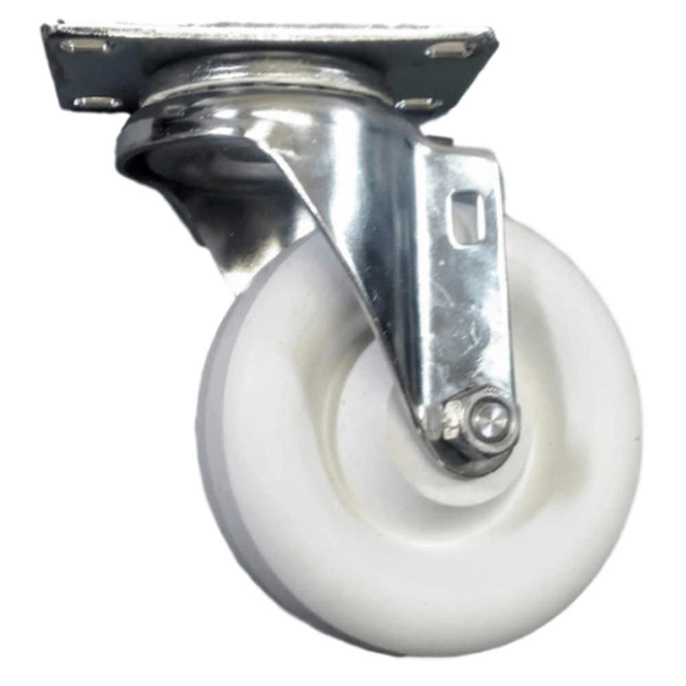 4" x 1-1/4" Polyolefin Wheel Swivel Caster Stainless Steel - 350 lbs. Capacity - Durable Superior Casters