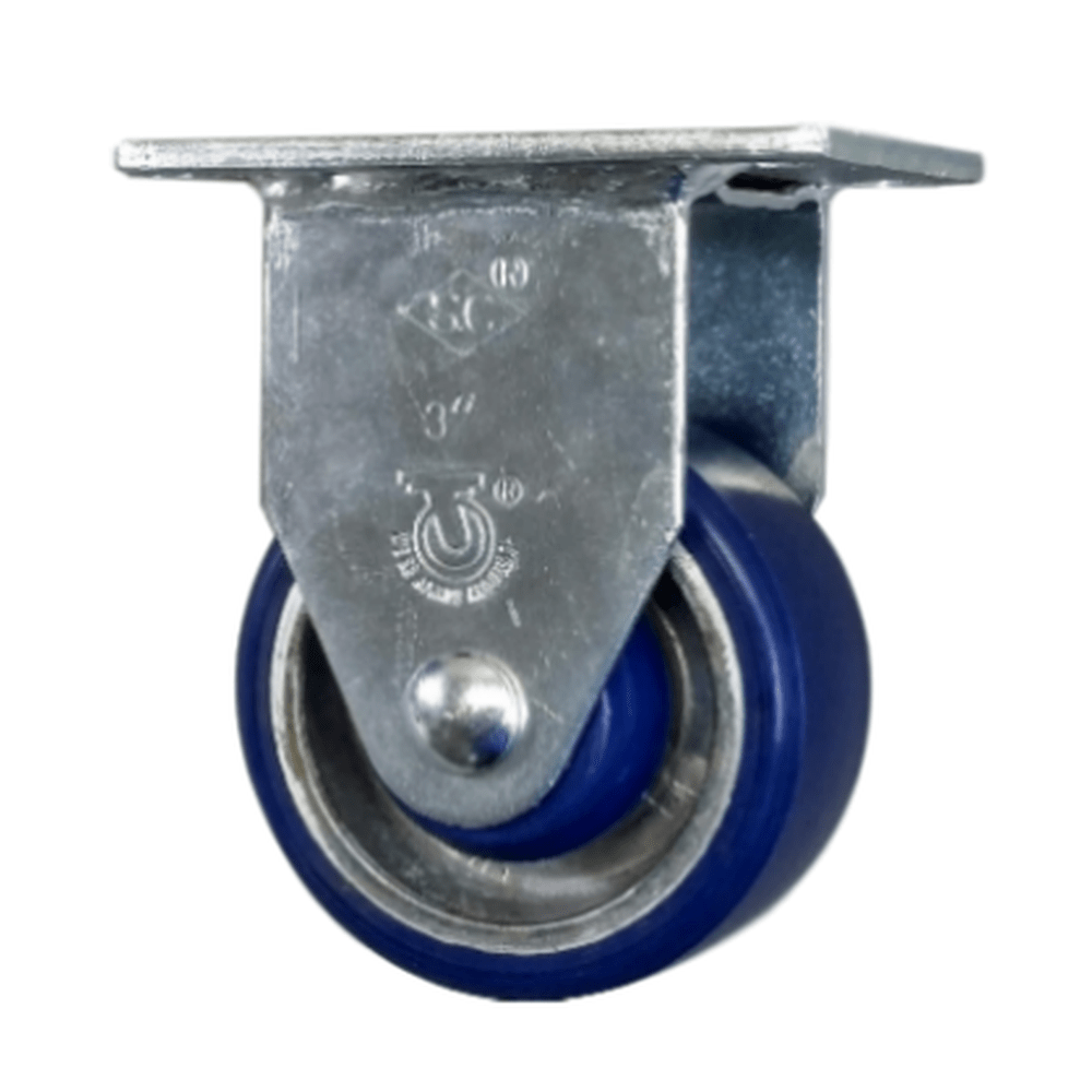 3" x 1-1/4" Polyon Aluminum Wheel Rigid Caster - 350 lbs. Capacity - Durable Superior Casters